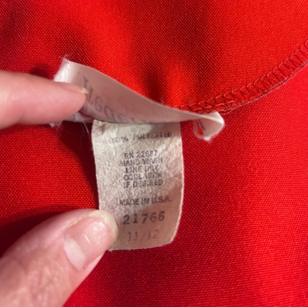 FREDRICK’S OF HOLLYWOOD Red & Black Harlequin Single Button Blazer - Picture 6 of 7